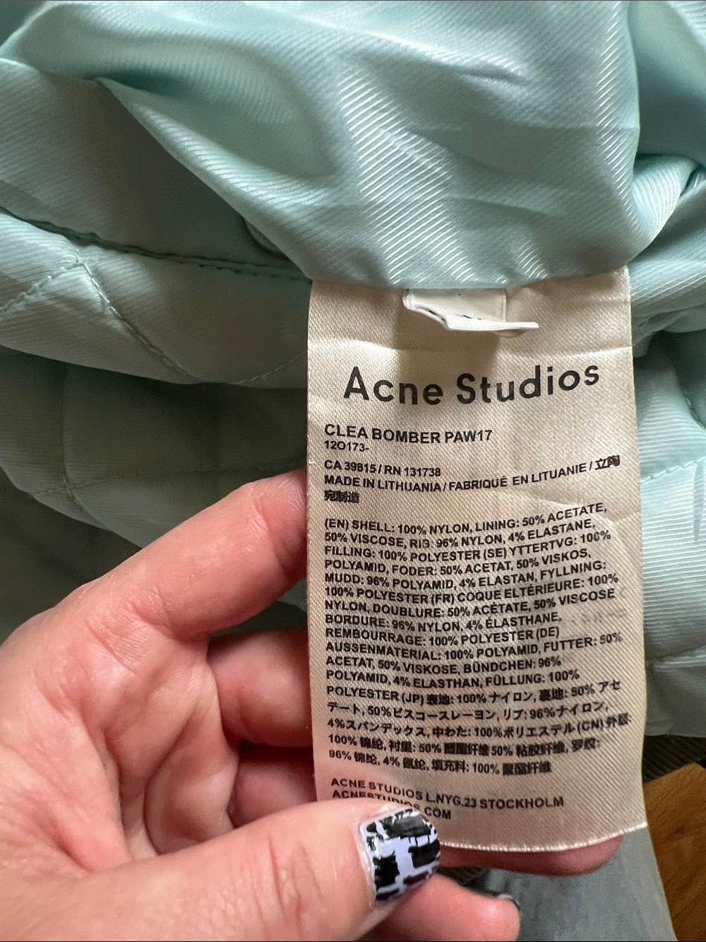 Acne Studios Clea Bomber jacket with Ruched sleeves XXS - Picture 11 of 16